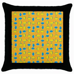 Lemons Ongoing Pattern Texture Throw Pillow Case (black) by Celenk