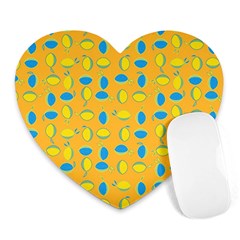 Lemons Ongoing Pattern Texture Heart Mousepads by Celenk