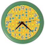 Lemons Ongoing Pattern Texture Color Wall Clock Front