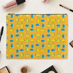 Lemons Ongoing Pattern Texture Cosmetic Bag (xl) by Celenk