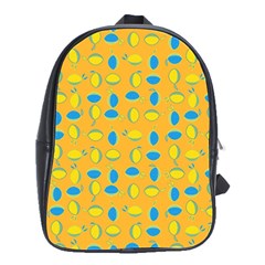 Lemons Ongoing Pattern Texture School Bag (large)