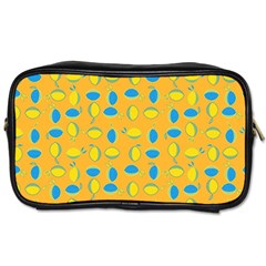 Lemons Ongoing Pattern Texture Toiletries Bag (one Side) by Celenk