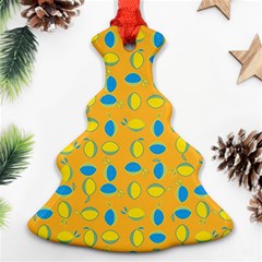 Lemons Ongoing Pattern Texture Christmas Tree Ornament (two Sides) by Celenk