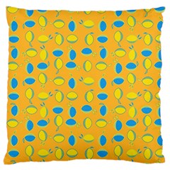 Lemons Ongoing Pattern Texture Large Cushion Case (two Sides) by Celenk