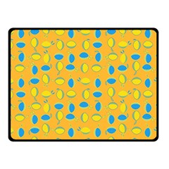 Lemons Ongoing Pattern Texture Double Sided Fleece Blanket (small)  by Celenk