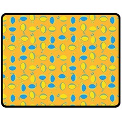 Lemons Ongoing Pattern Texture Double Sided Fleece Blanket (medium)  by Celenk