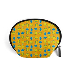 Lemons Ongoing Pattern Texture Accessory Pouch (small) by Celenk