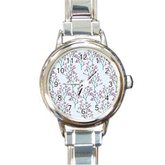 Flower Pattern Pattern Design Round Italian Charm Watch by Celenk