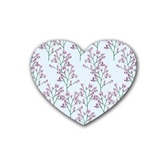 Flower Pattern Pattern Design Rubber Coaster (heart)  by Celenk