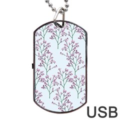 Flower Pattern Pattern Design Dog Tag Usb Flash (one Side) by Celenk