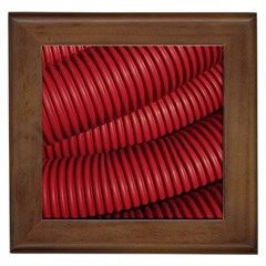 Tube Plastic Red Rip Framed Tiles by Celenk