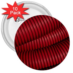 Tube Plastic Red Rip 3  Buttons (10 Pack) 