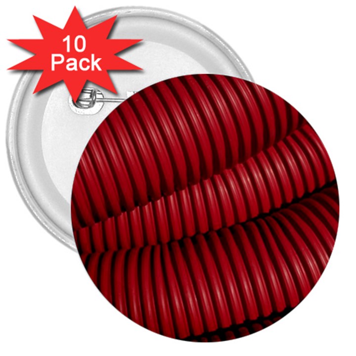 Tube Plastic Red Rip 3  Buttons (10 pack) 