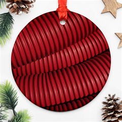 Tube Plastic Red Rip Round Ornament (two Sides) by Celenk