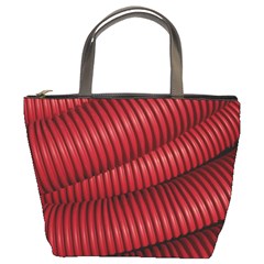 Tube Plastic Red Rip Bucket Bag by Celenk