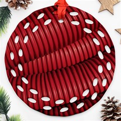 Tube Plastic Red Rip Round Filigree Ornament (two Sides) by Celenk