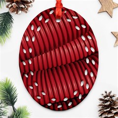 Tube Plastic Red Rip Ornament (oval Filigree) by Celenk