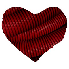 Tube Plastic Red Rip Large 19  Premium Heart Shape Cushions by Celenk