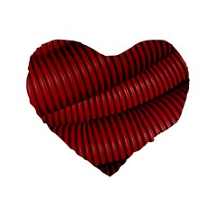 Tube Plastic Red Rip Standard 16  Premium Flano Heart Shape Cushions by Celenk