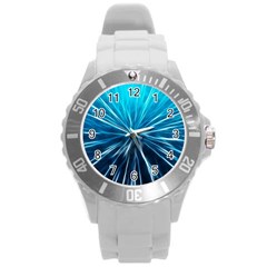 Background Structure Lines Round Plastic Sport Watch (l) by Celenk