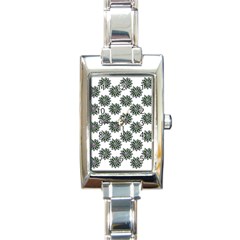 Graphic Pattern Flowers Rectangle Italian Charm Watch by Celenk