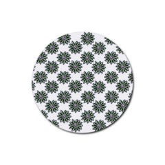 Graphic Pattern Flowers Rubber Coaster (round)  by Celenk