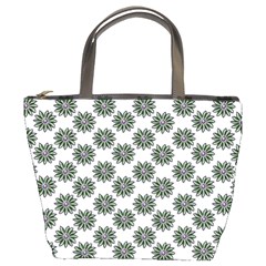 Graphic Pattern Flowers Bucket Bag by Celenk