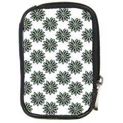 Graphic Pattern Flowers Compact Camera Leather Case by Celenk