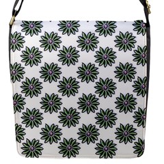 Graphic Pattern Flowers Flap Closure Messenger Bag (s) by Celenk