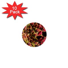 Plant Leaves Foliage Pattern 1  Mini Buttons (10 Pack)  by Celenk