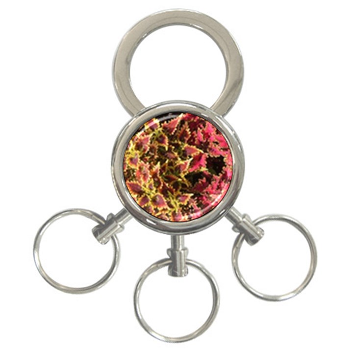 Plant Leaves Foliage Pattern 3-Ring Key Chains