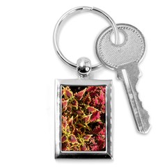 Plant Leaves Foliage Pattern Key Chains (rectangle)  by Celenk