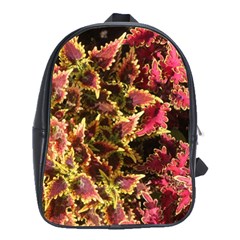 Plant Leaves Foliage Pattern School Bag (large)