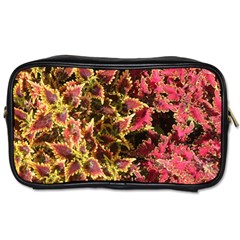 Plant Leaves Foliage Pattern Toiletries Bag (two Sides) by Celenk