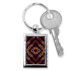 Kaleidoscope Art Pattern Ornament Key Chains (rectangle)  by Celenk