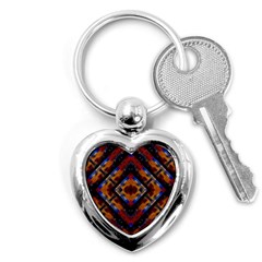 Kaleidoscope Art Pattern Ornament Key Chains (heart)  by Celenk