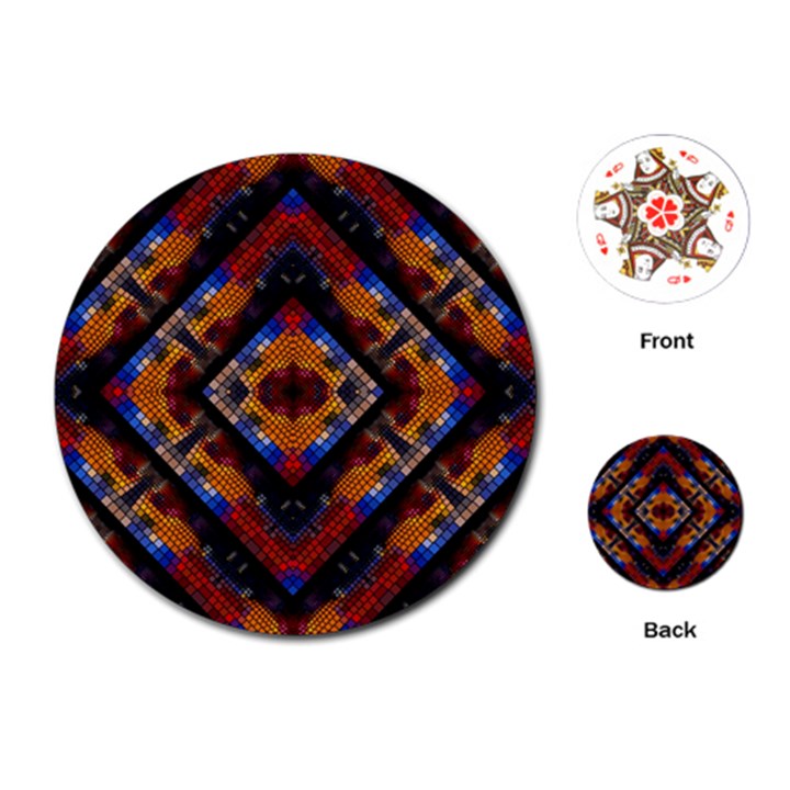 Kaleidoscope Art Pattern Ornament Playing Cards (Round)