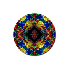 Kaleidoscope Art Pattern Ornament Rubber Coaster (round)  by Celenk