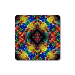 Kaleidoscope Art Pattern Ornament Square Magnet by Celenk