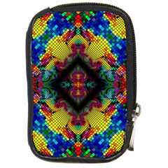 Kaleidoscope Art Pattern Ornament Compact Camera Leather Case by Celenk