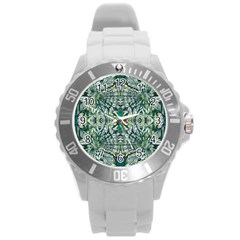 Pattern Design Pattern Geometry Round Plastic Sport Watch (l) by Celenk