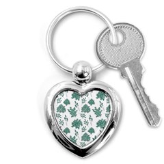 Flower Pattern Pattern Design Key Chains (heart)  by Celenk