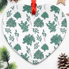 Flower Pattern Pattern Design Heart Ornament (two Sides)