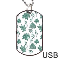 Flower Pattern Pattern Design Dog Tag Usb Flash (one Side) by Celenk