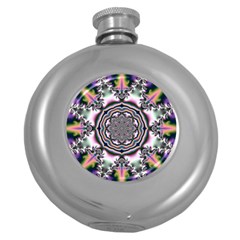 Pattern Abstract Background Art Round Hip Flask (5 oz)