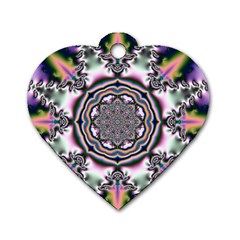 Pattern Abstract Background Art Dog Tag Heart (Two Sides)