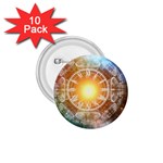 Universe Galaxy Sun Clock Time 1.75  Buttons (10 pack) Front