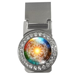 Universe Galaxy Sun Clock Time Money Clips (cz)  by Celenk