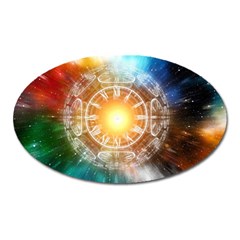 Universe Galaxy Sun Clock Time Oval Magnet by Celenk