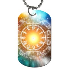 Universe Galaxy Sun Clock Time Dog Tag (two Sides) by Celenk